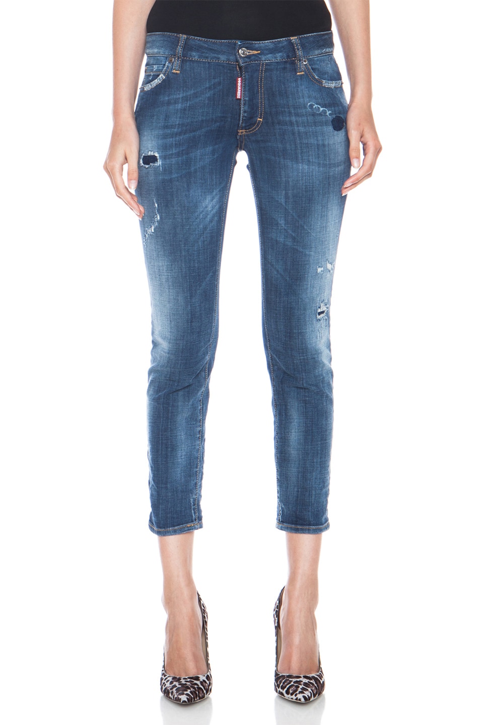 Image 1 of DSQUARED Cropped Skinny Jean in Cloudy Sky