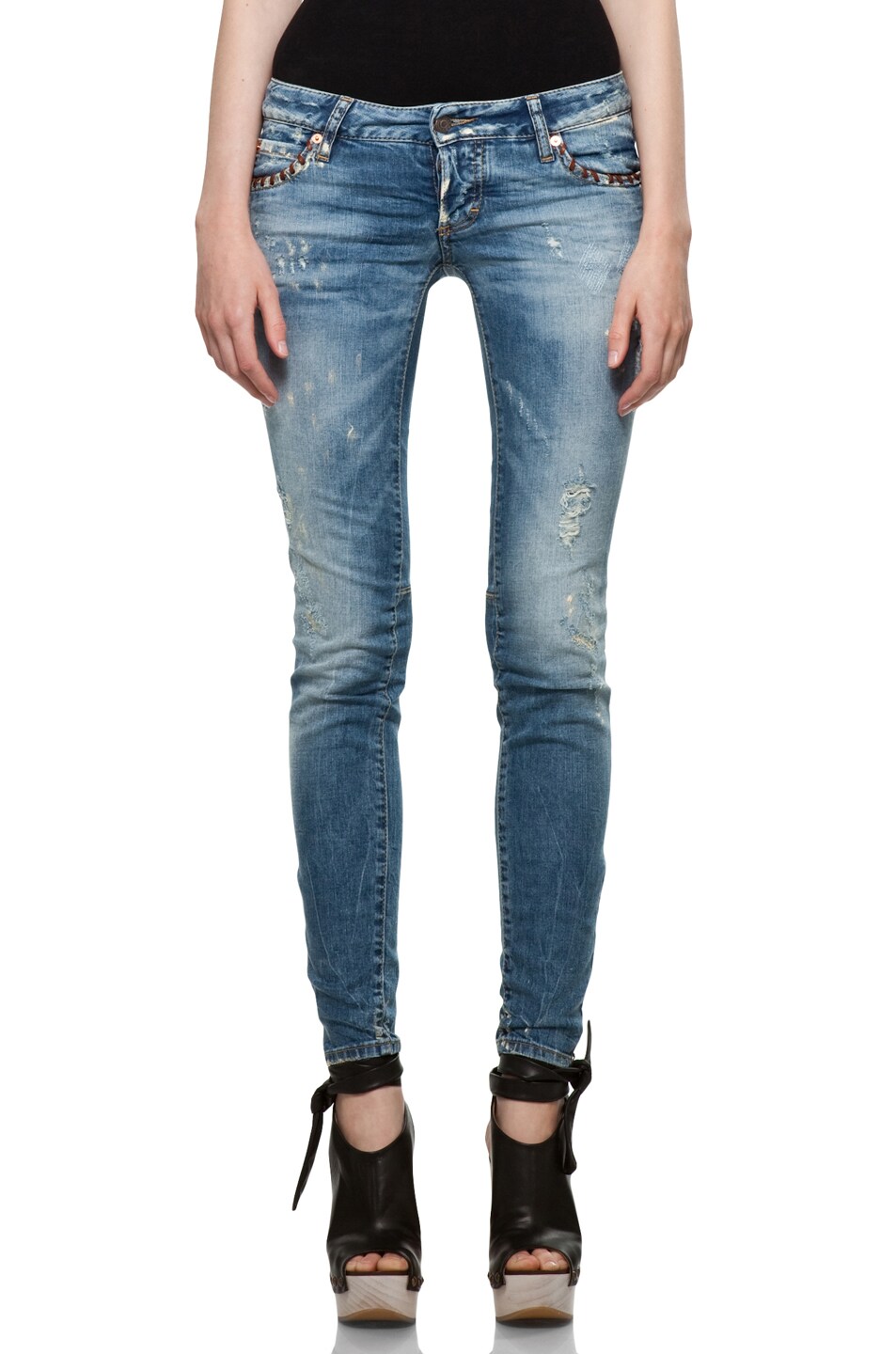 Image 1 of DSQUARED Super Slim Jean in Blue