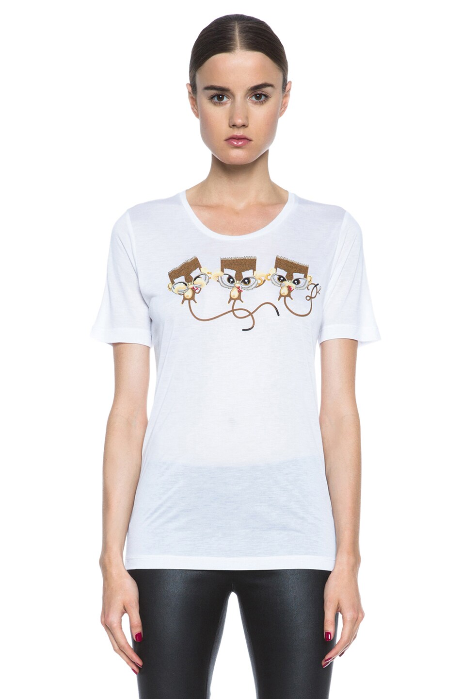 Image 1 of DSQUARED See No Evil Viscose Tee in White