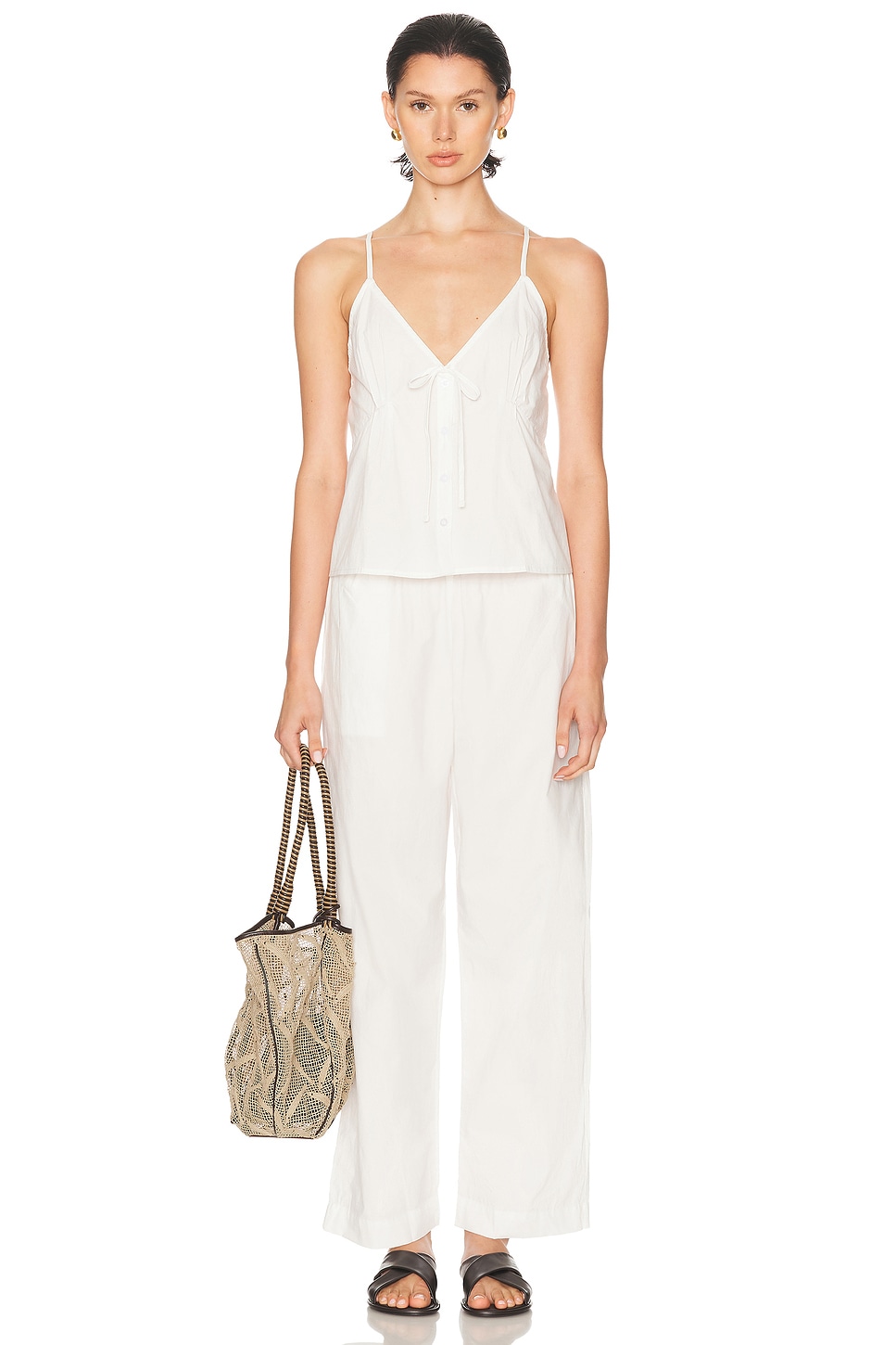 Image 1 of Deiji Studios for FWRD For Fwrd Tuck Long Pant Set in White