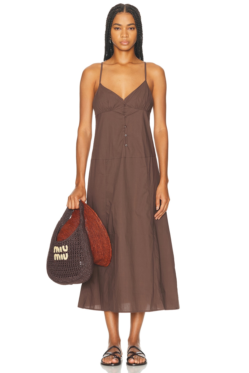 Double Seam Dress in Chocolate