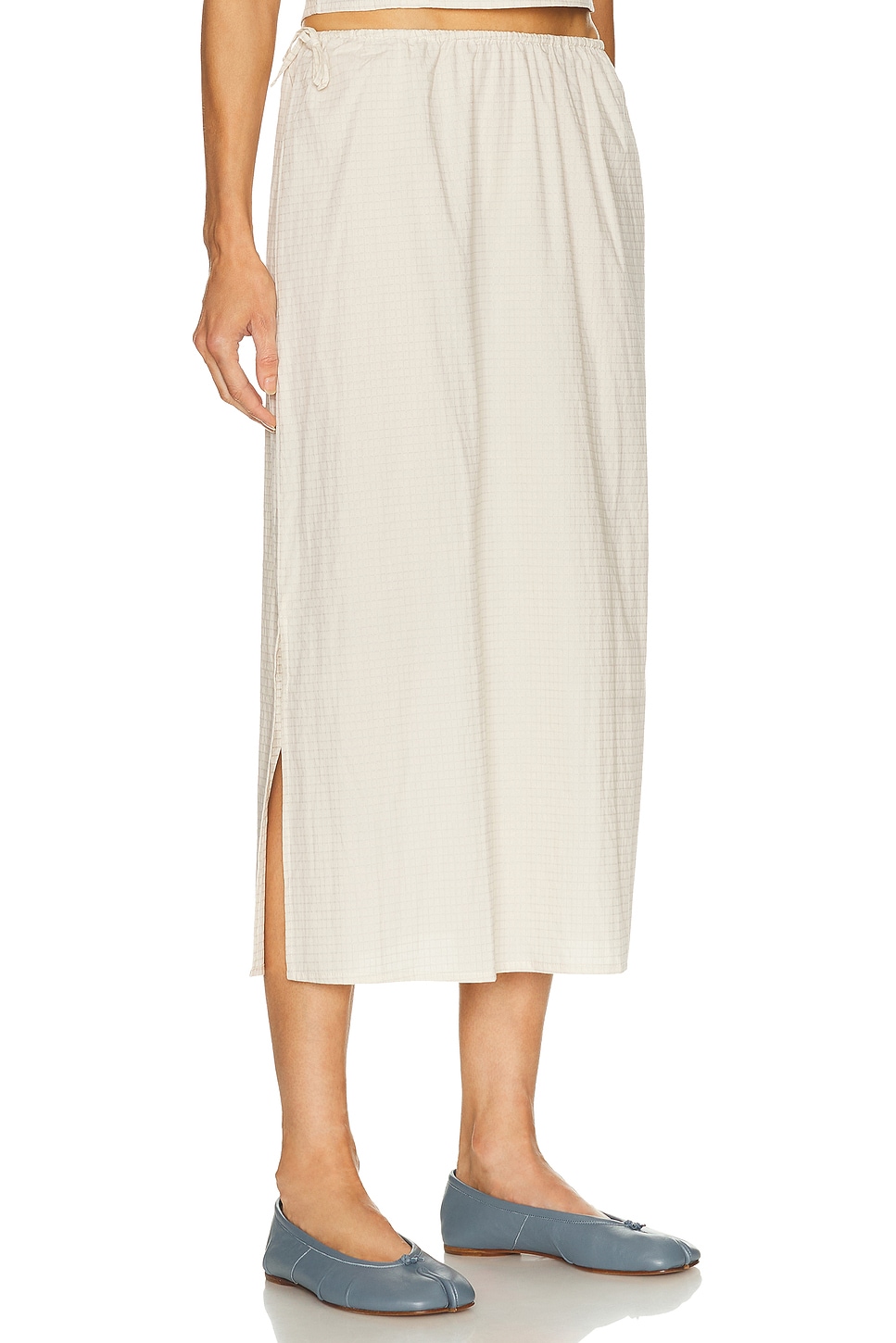 Deiji Studios Mid Day Skirt In White
