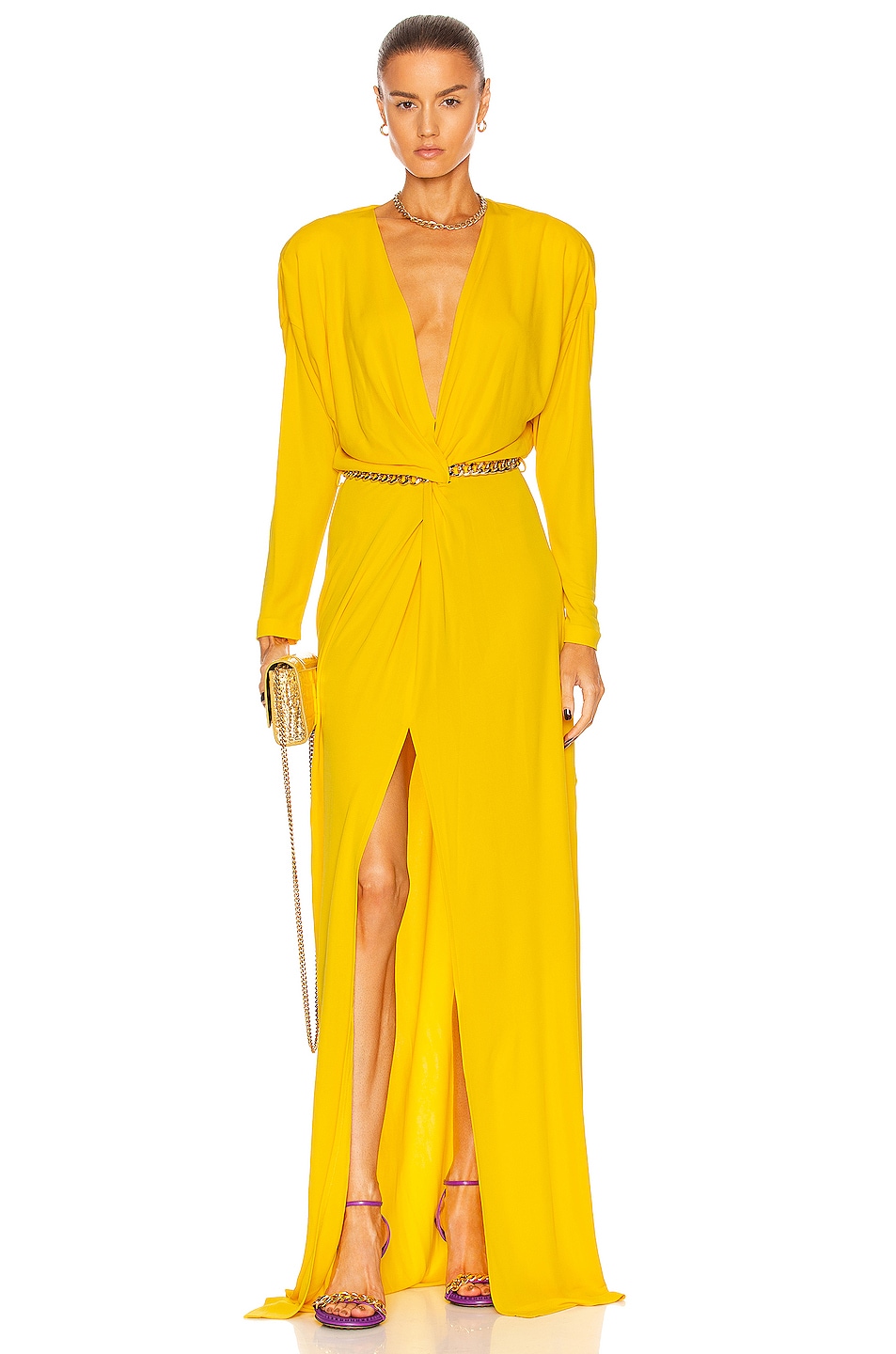 Image 1 of Dundas Garbo Dress in Yellow