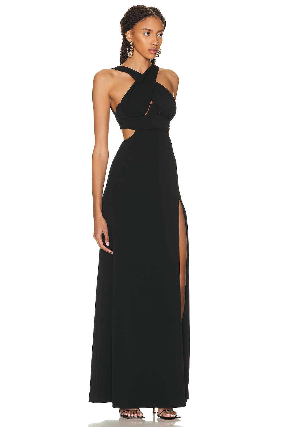 Dundas Gena Gown in Black FWRD