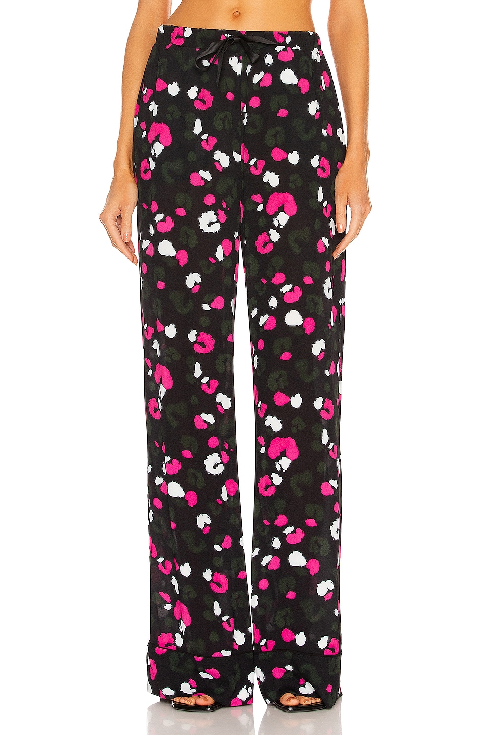 Image 1 of Dundas Harlow Trouser in Pink Ink Leopard