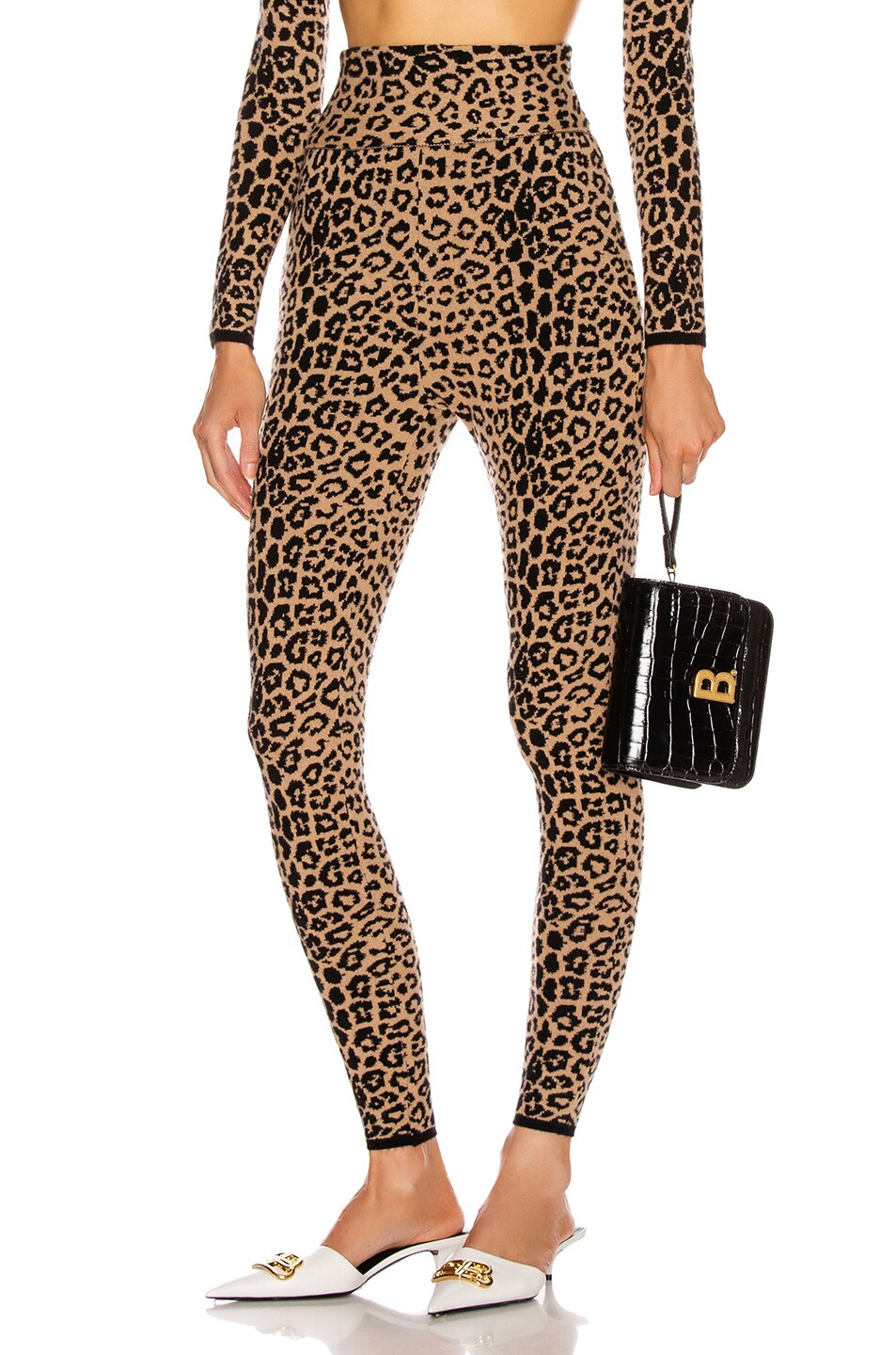 Image 1 of Dundas High Waisted Leopard Pant in Black & Beige