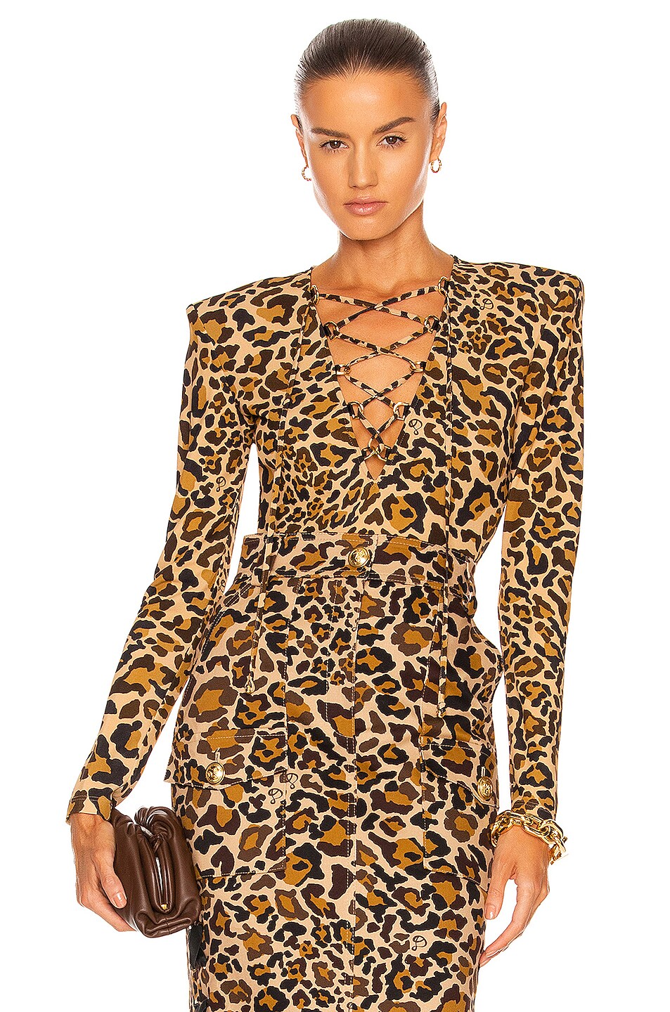Image 1 of Dundas Berry Bodysuit in Graphic Leopard