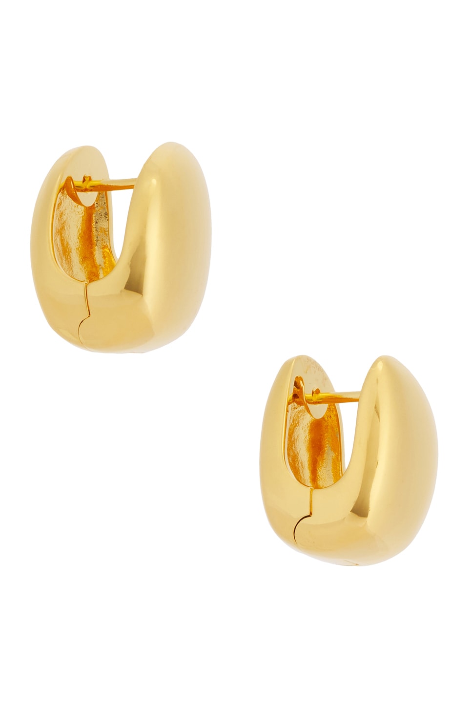 Quart De Soleil Hoop Earrings in Metallic Gold