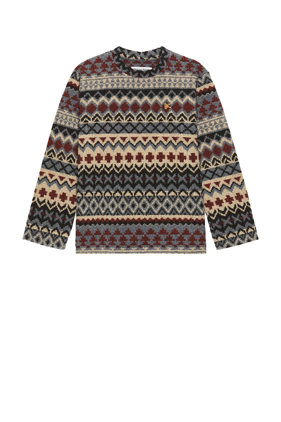Image 1 of District Vision Jacquard Knit Crew Neck in Fair Isle