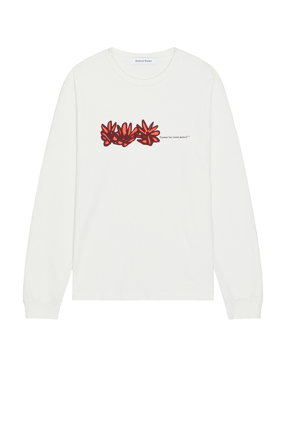 Image 1 of District Vision California Cotton Long Sleeve Tee in Flowers Vintage White