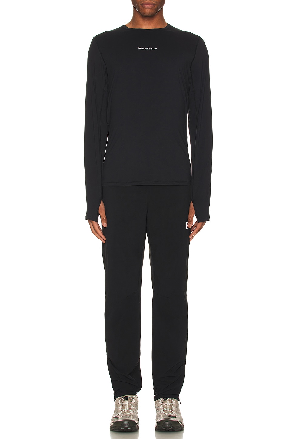 Image 1 of District Vision Aloe Long Sleeve T-shirt in Black