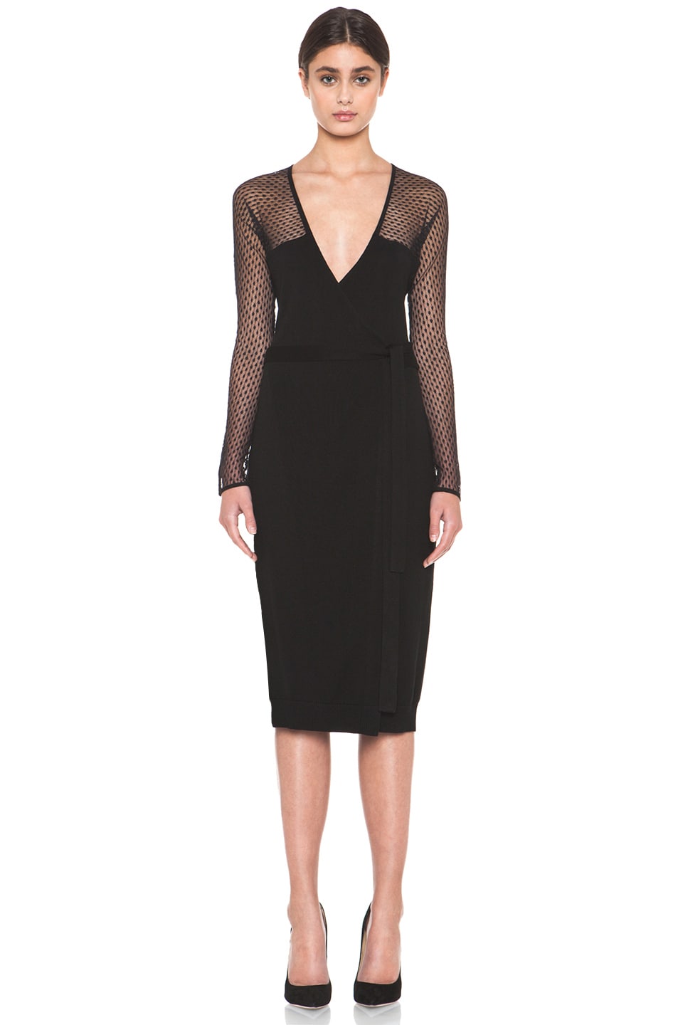 Image 1 of Diane von Furstenberg Zalda Bis Lace Dress in Black