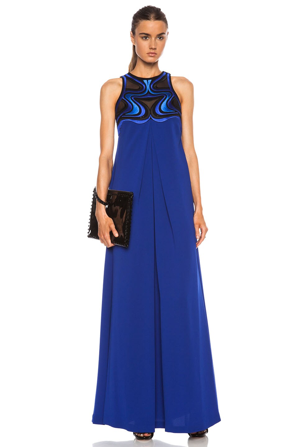 Image 1 of Diane von Furstenberg Cleopatra Maxi Triacetate-Blend Gown in Cosmic Cobalt