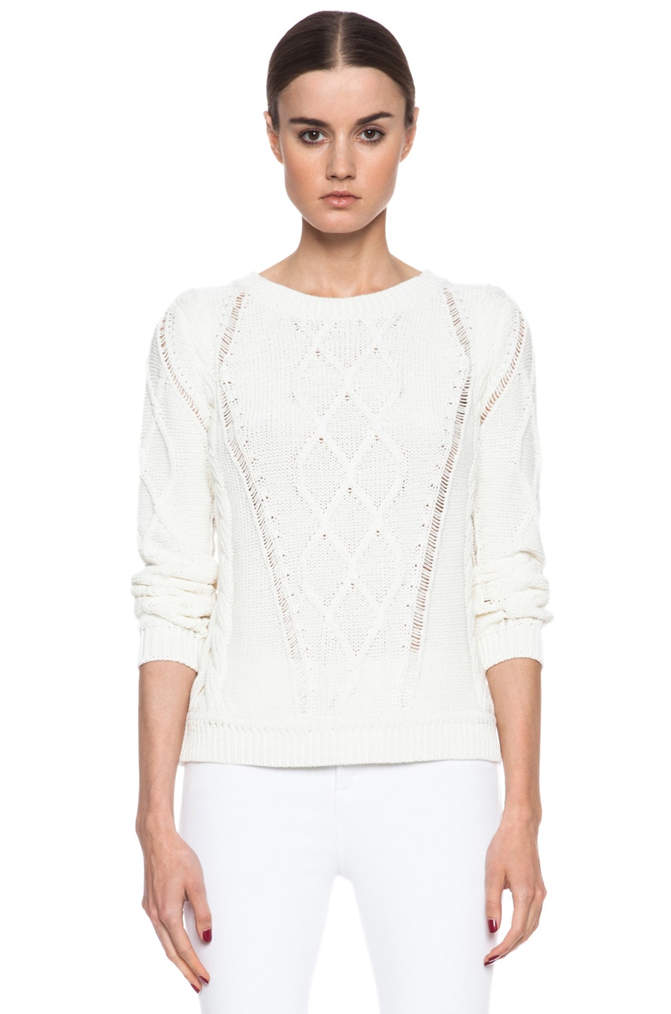 Image 1 of Diane von Furstenberg Lakota Cotton Sweater in Ivory