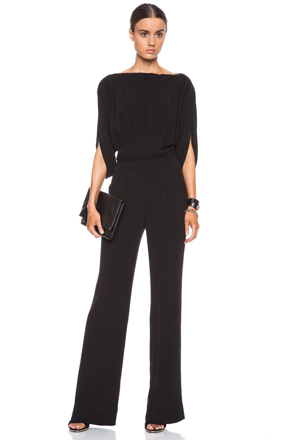 Image 1 of Diane von Furstenberg Dezi Viscose Jumpsuit in Black