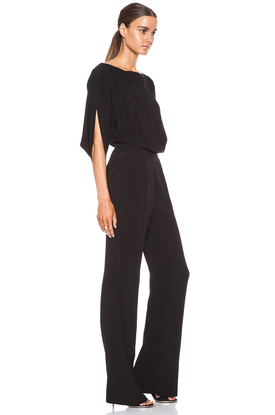 Diane von Furstenberg Dezi Viscose Jumpsuit in Black | FWRD