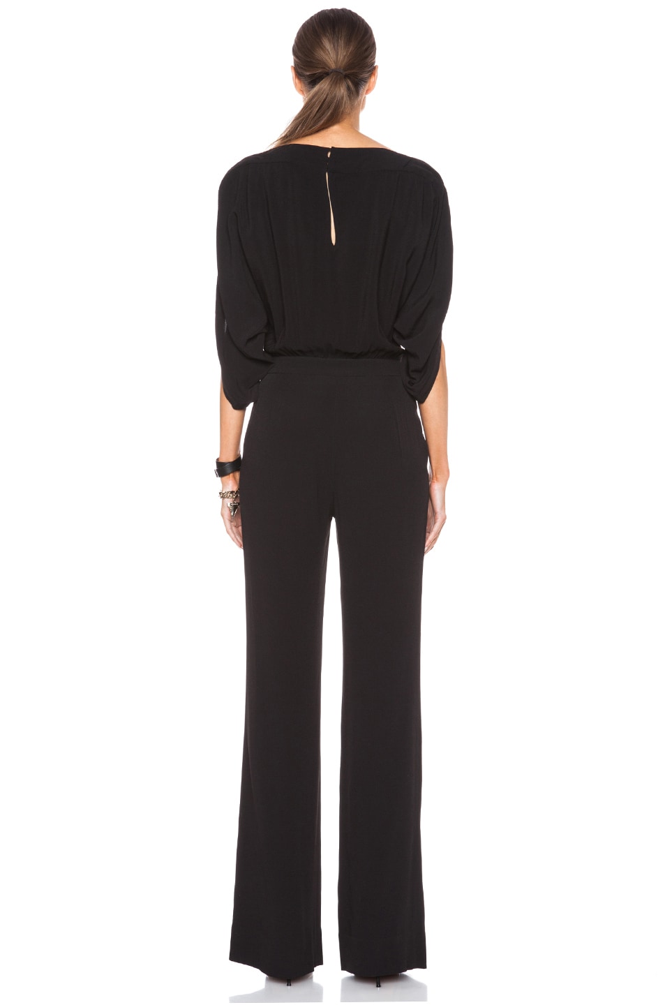 Diane von Furstenberg Dezi Viscose Jumpsuit in Black FWRD
