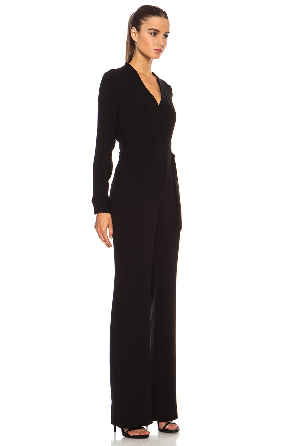 Diane von Furstenberg Wrap Jumpsuit in Black | FWRD