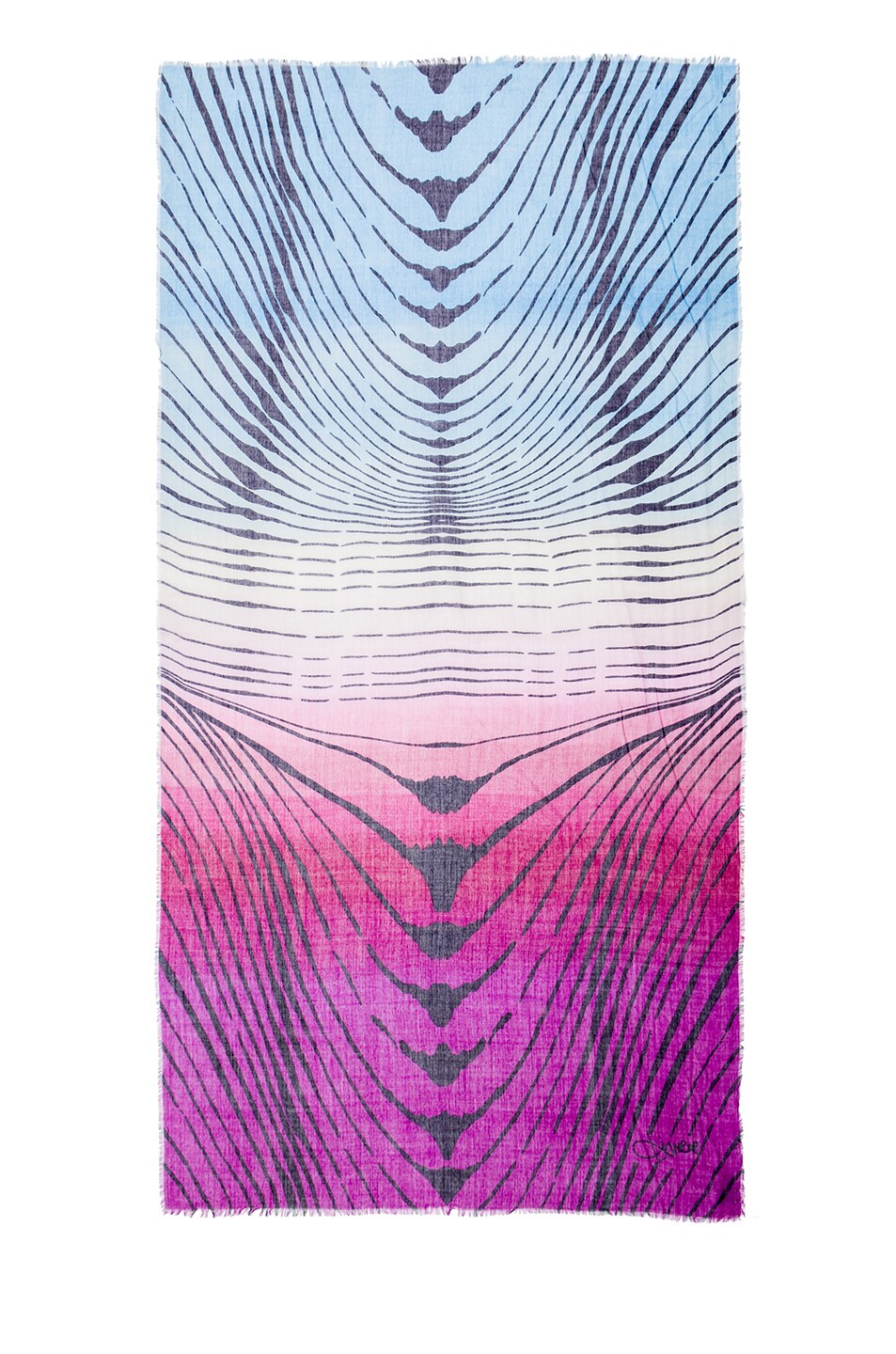 Image 1 of Diane von Furstenberg Hanovar Silk & Wool Scarf in Tiger Tree Gradient Purple