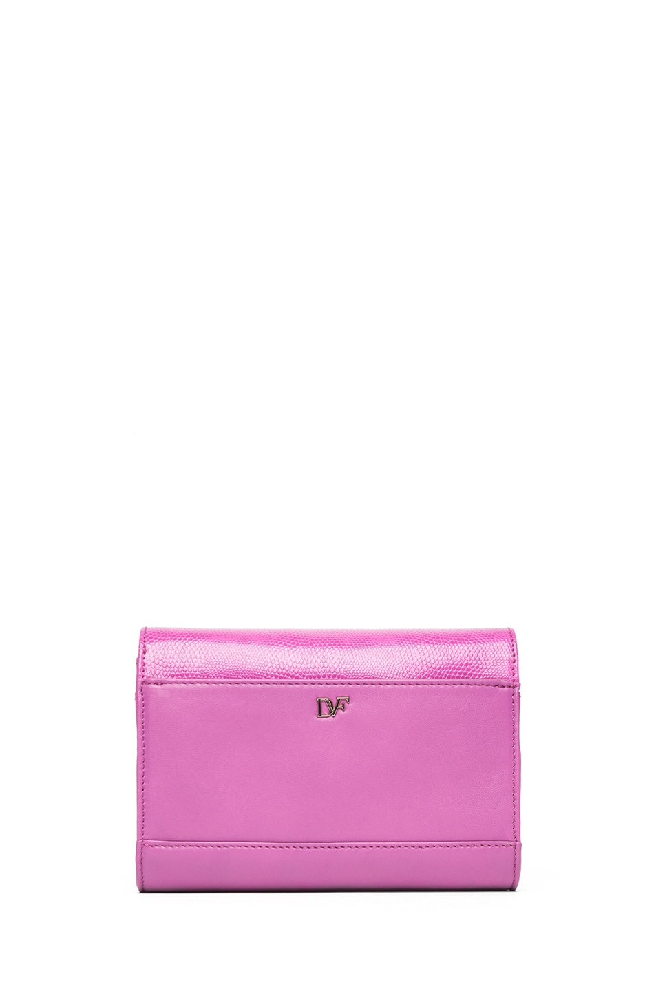 Diane von Furstenberg Mini Lips Embossed Lizard Leather Bag in Pink ...