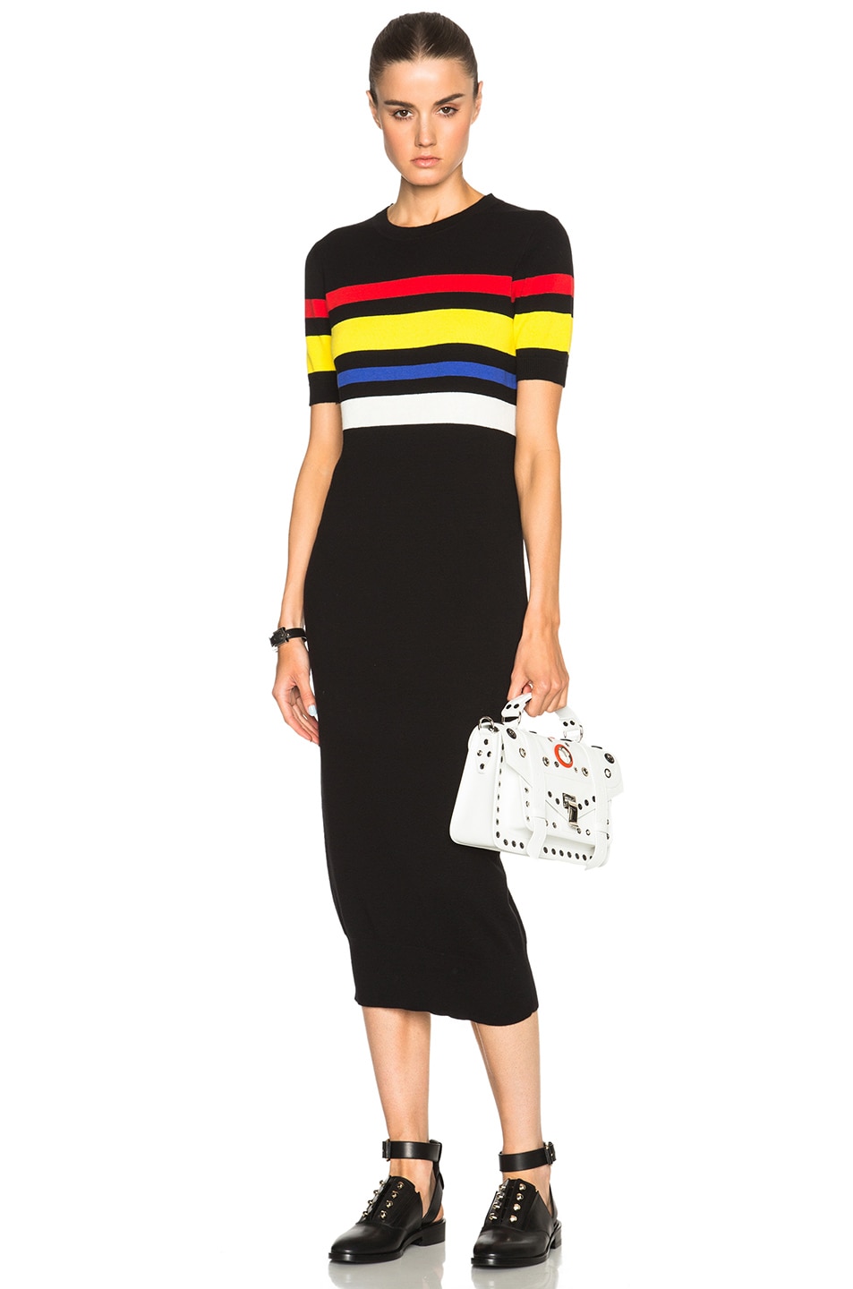 Image 1 of EACH x OTHER Colored Stripe Dress in Black