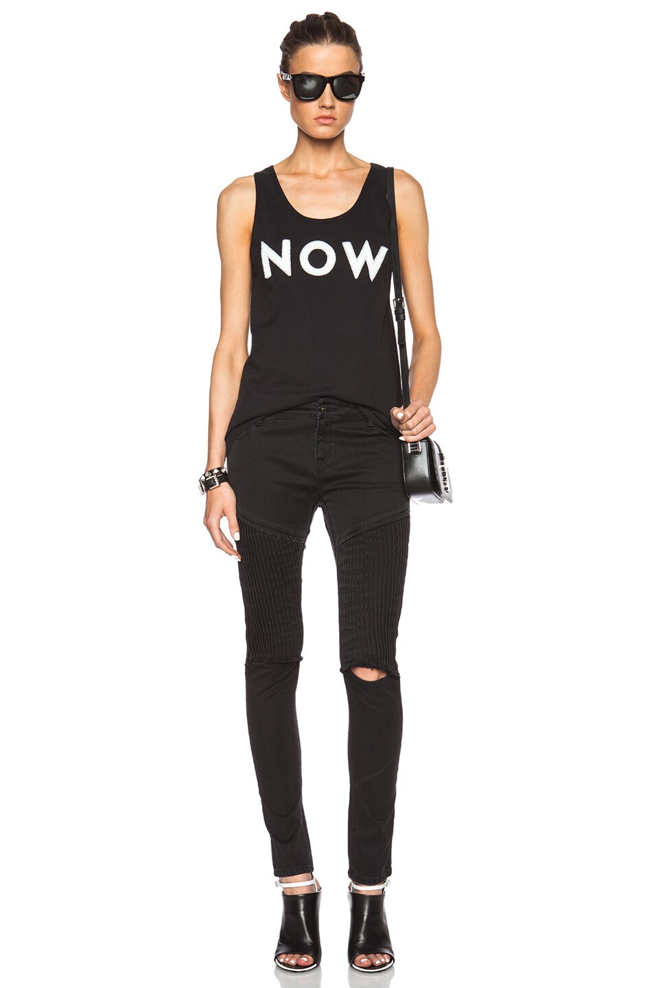 image 5 of each x other pleat jeans in black