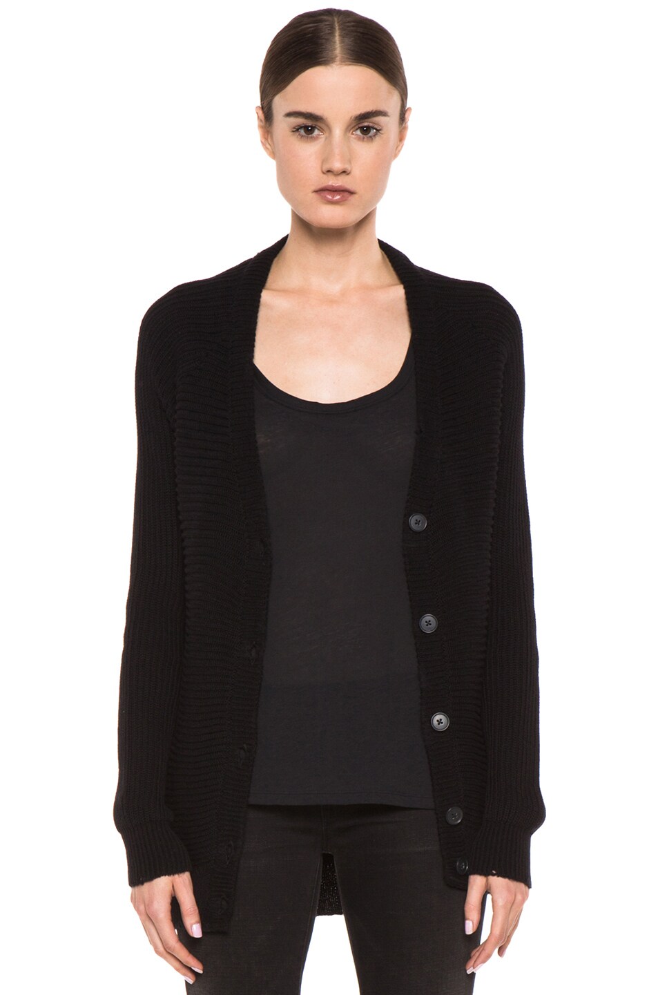 Image 1 of EACH x OTHER Chunky Scraped Cardigan in Black