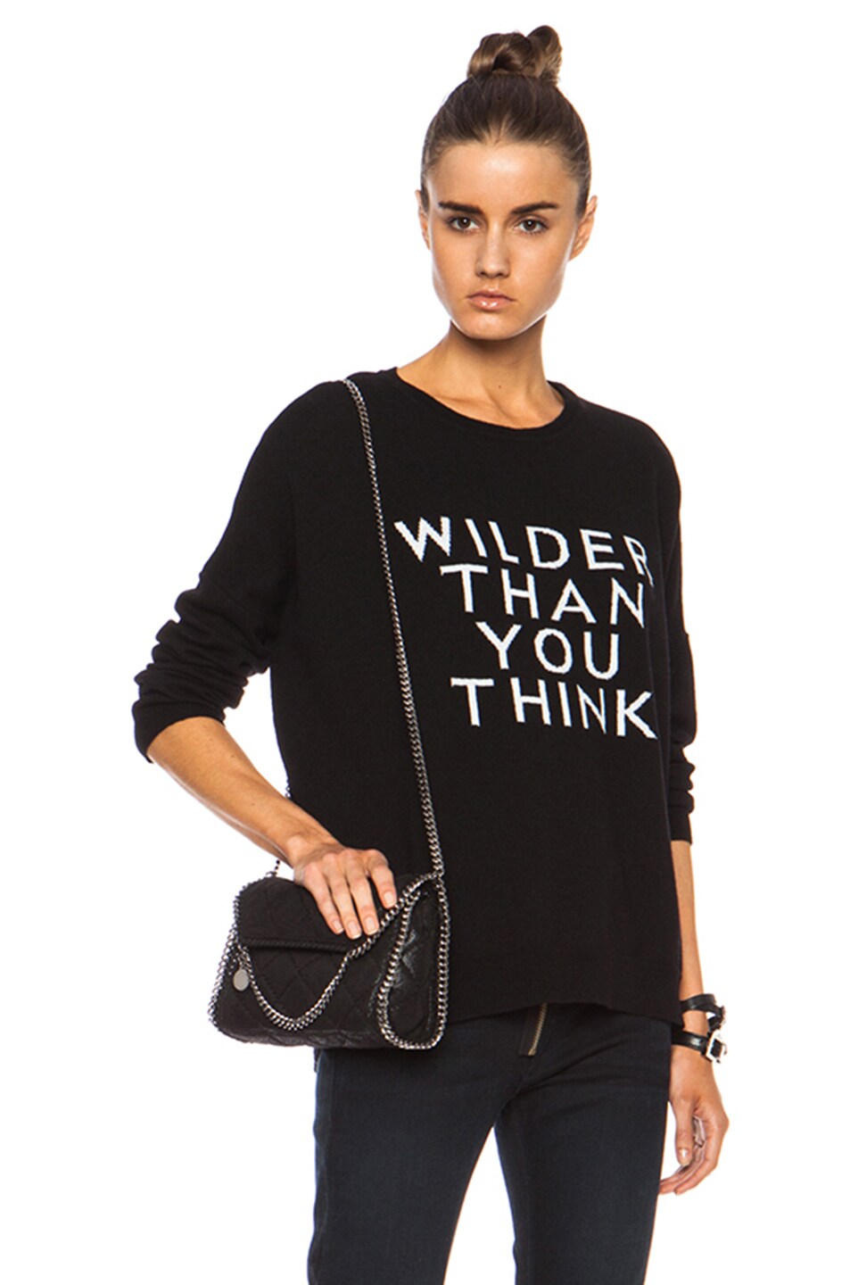 Image 1 of EACH x OTHER Wilder Than You Think Wool Sweater in Black & White