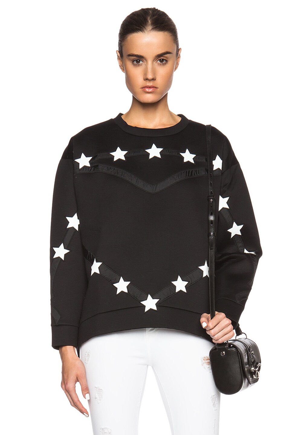 Image 1 of EACH x OTHER Laser Cut Sweatshirt in Black & White