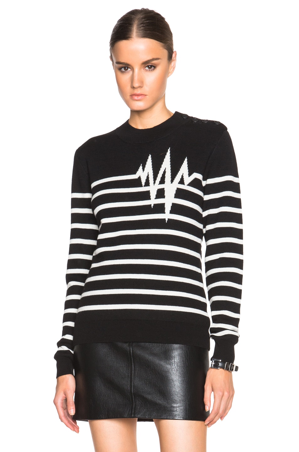 Image 1 of EACH x OTHER Maripol Heartbeat Sweater in Black & White