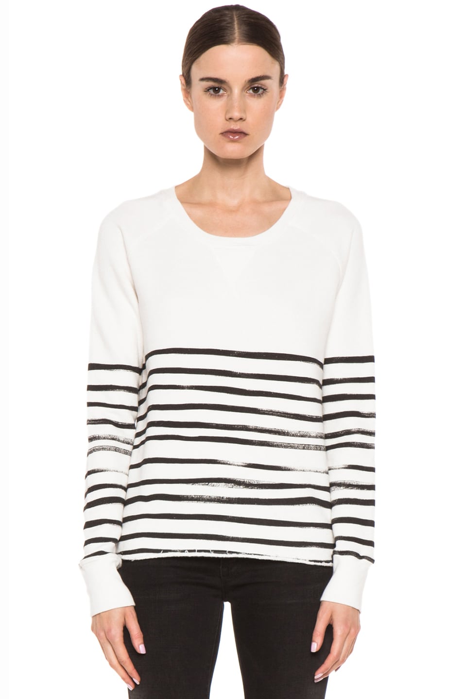 EACH x OTHER By Naco Paris Striped Sweatshirt in White | FWRD