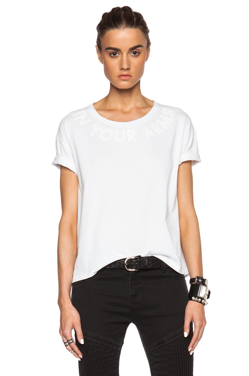 Image 1 of EACH x OTHER Message Cropped Tee in White
