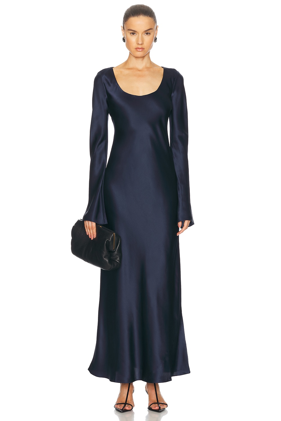 Gilad Silk Maxi Dress in Navy