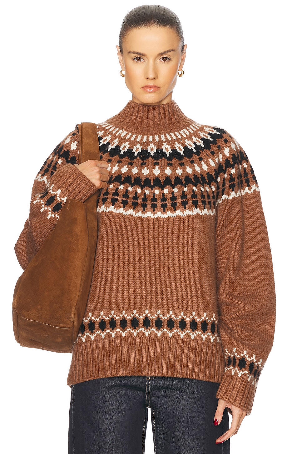 Cait Fair Isle Sweater in Brown