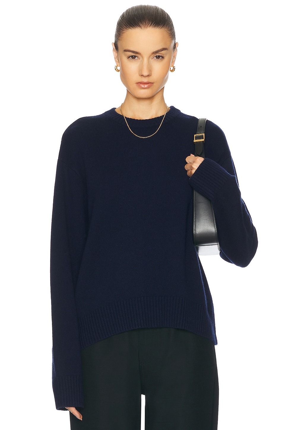 Lanie Wool Cashmere Sweater in Navy