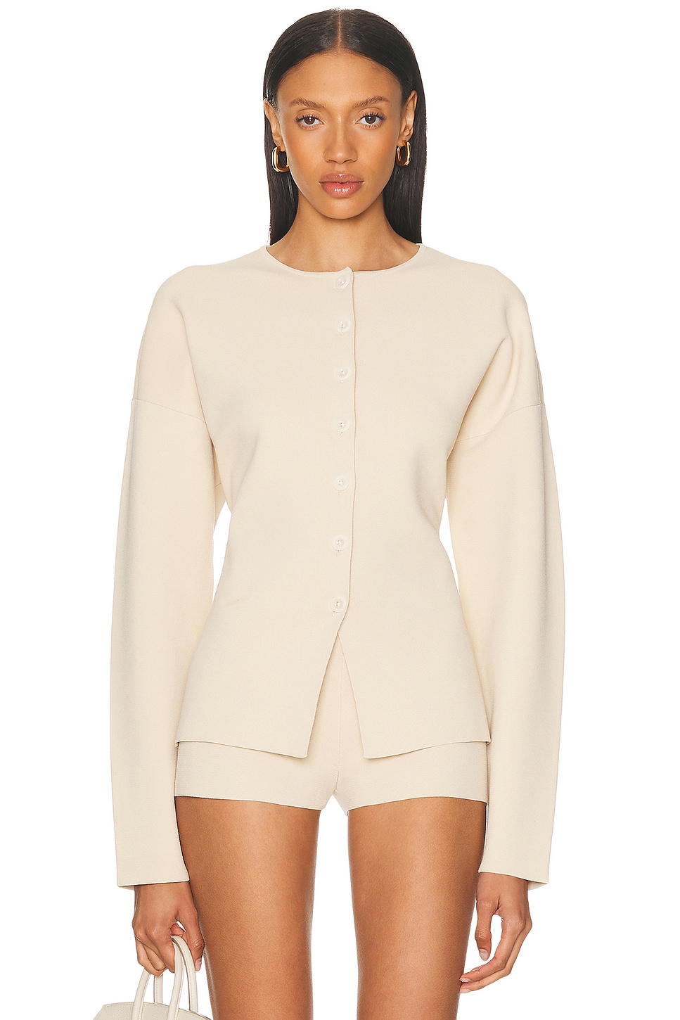 Image 1 of EAVES Janith Cardigan in Oyster