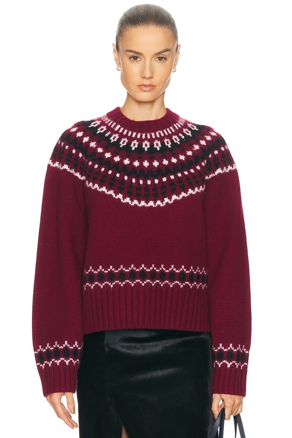 Image 1 of EAVES Abbey Fairisle Sweater in Red Multi