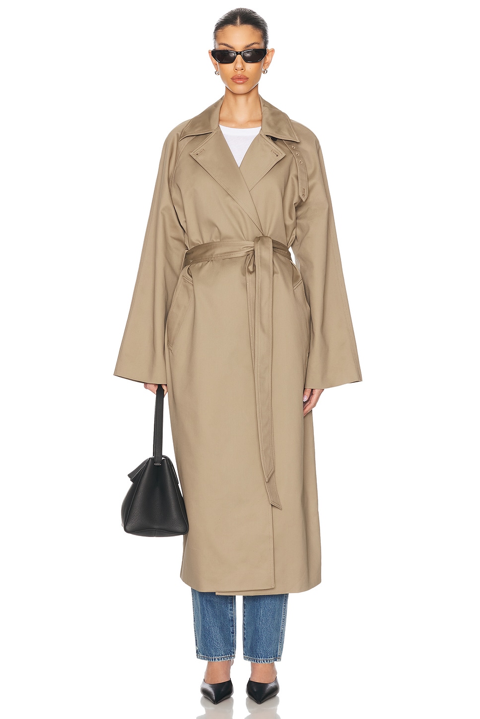 Eaves Yuna Trench Coat In Khaki Greige