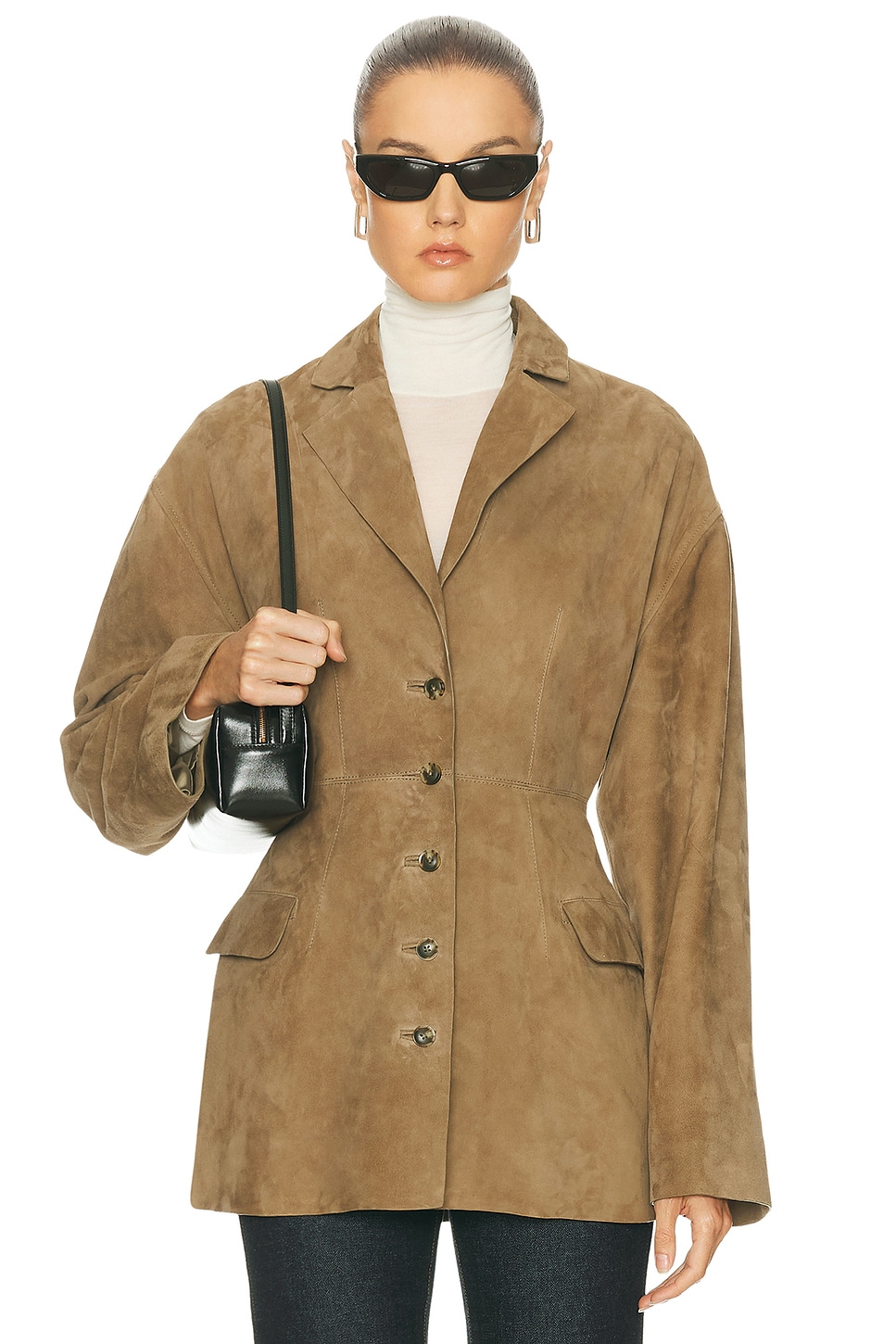 Eaves Salta Suede Jacket In Green