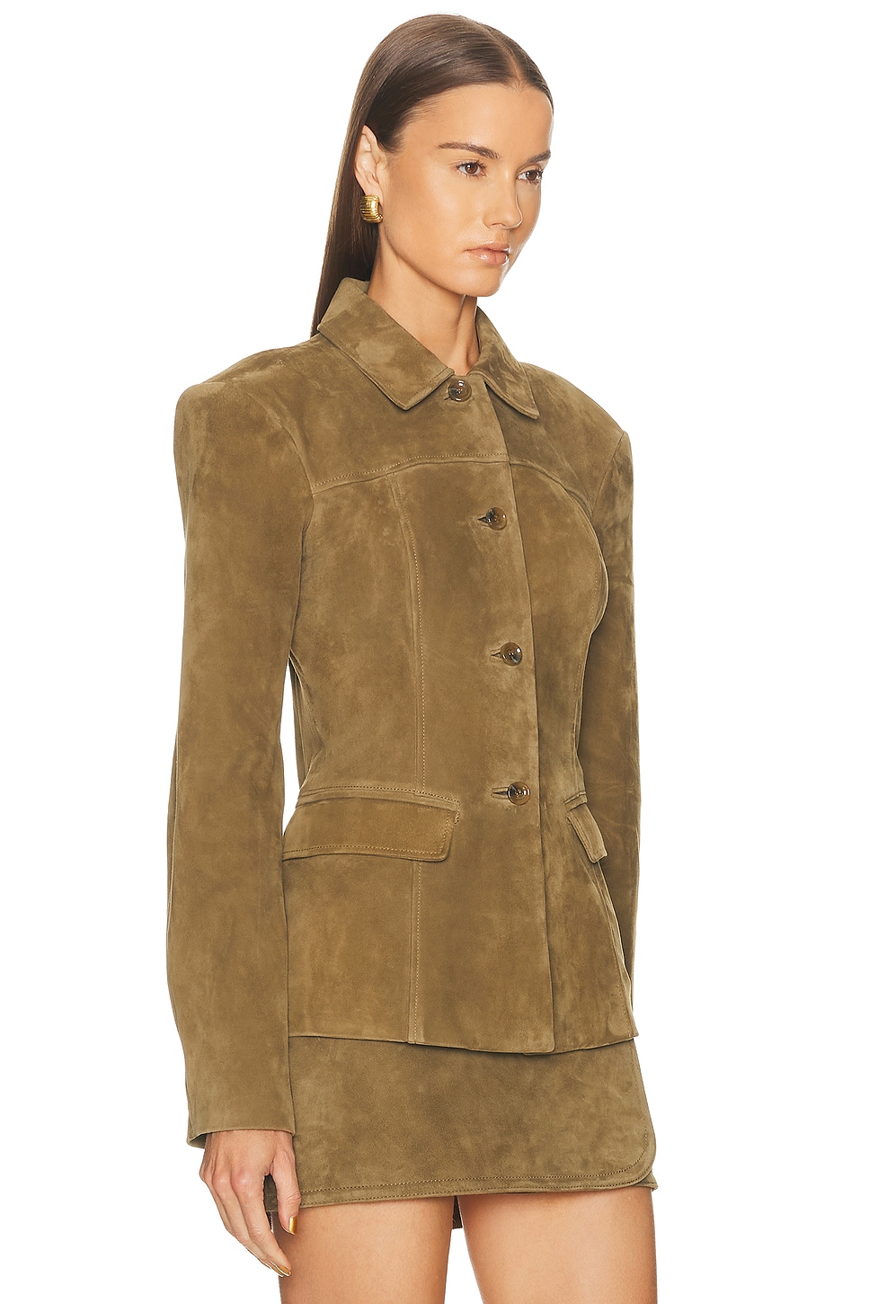 Eaves X Coco Aina Suede Cinched Jacket In Brown