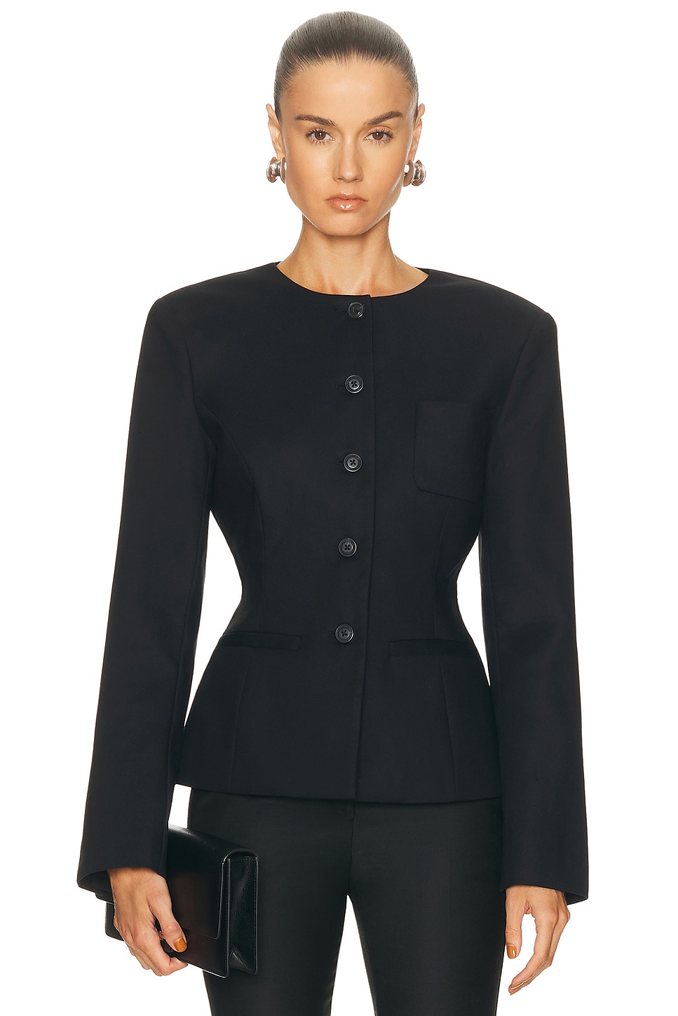 Image 1 of EAVES Mai Compact Suiting Blazer in Black