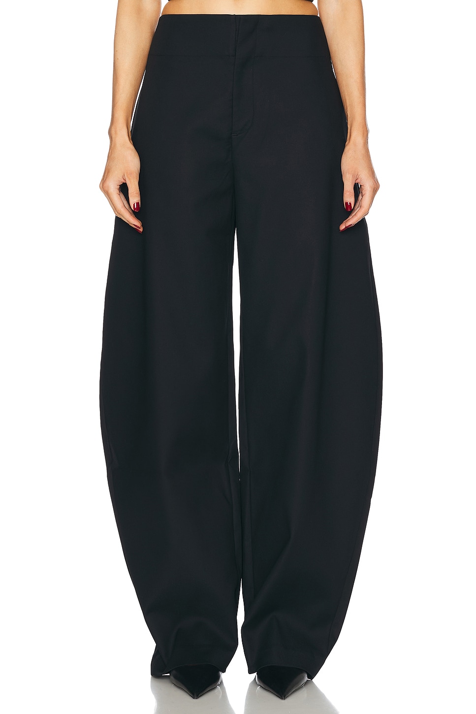 Mai Sculptural Compact Suiting Pant in Black