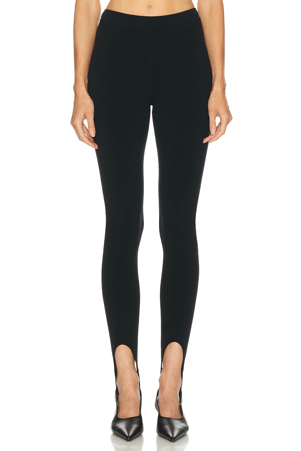 Image 1 of EAVES Deelia Knit Stirrup Legging in Black