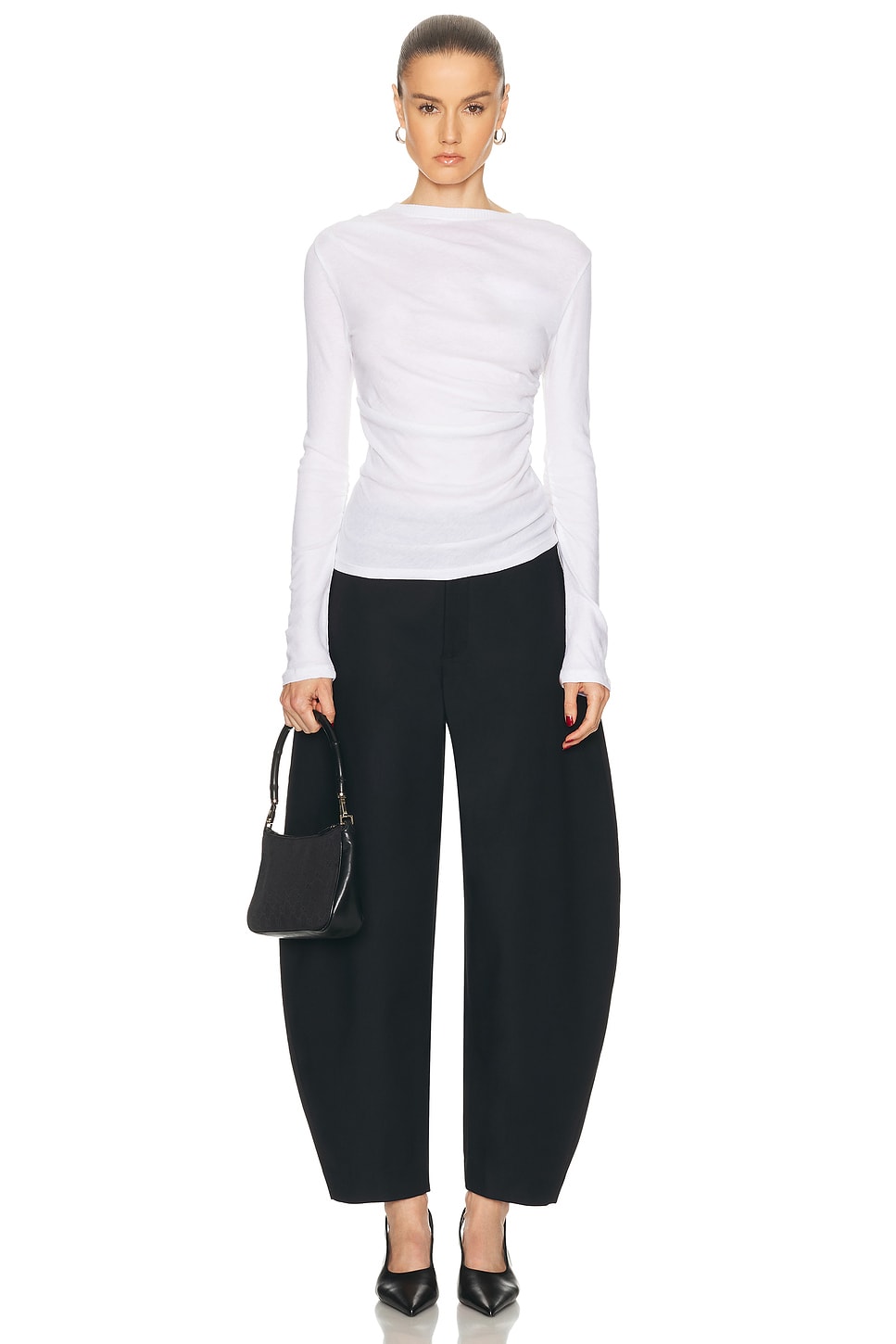 EAVES Mai Sculptural Compact Suiting Ankle Pant