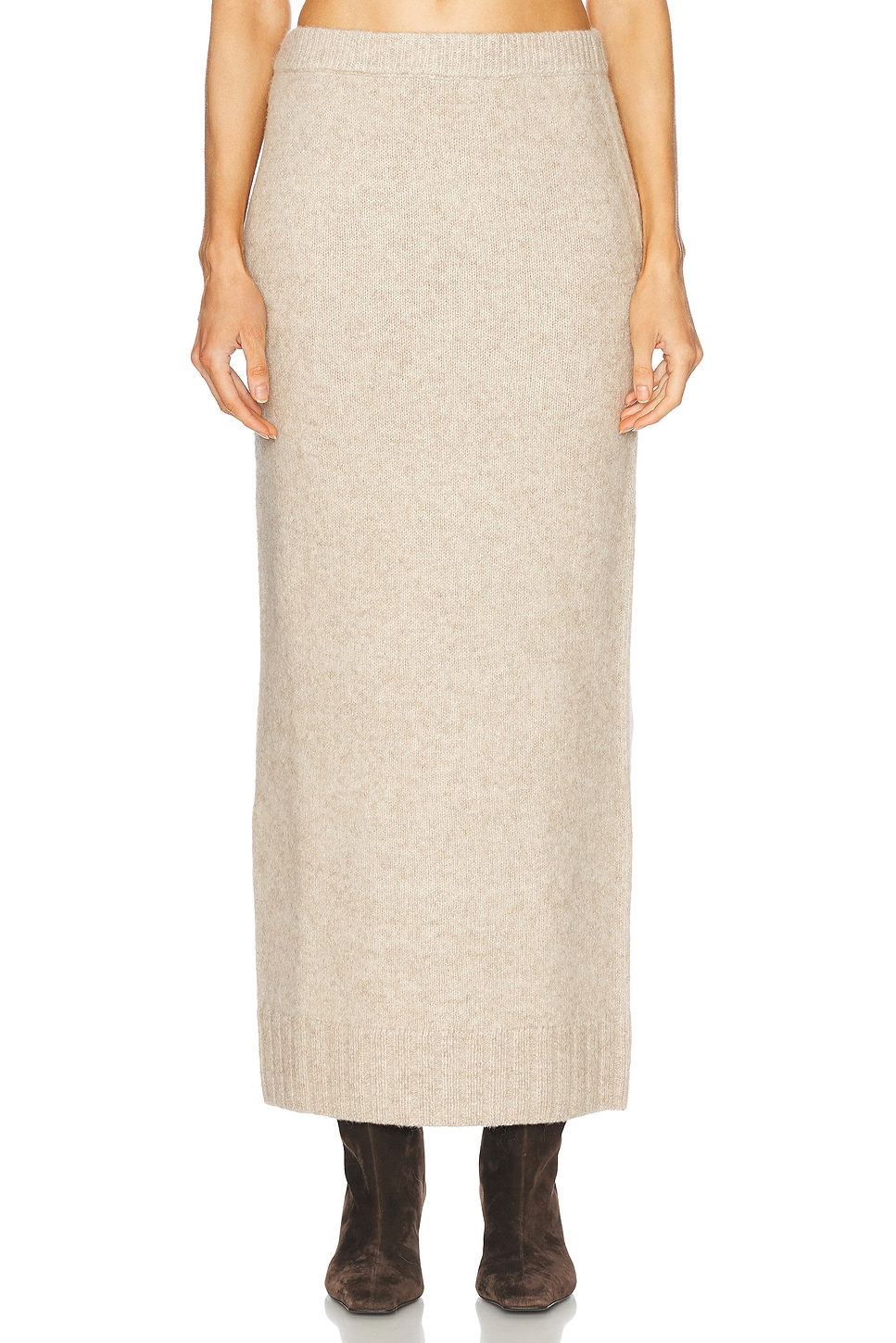 Amaya Knit Maxi Skirt in Ivory