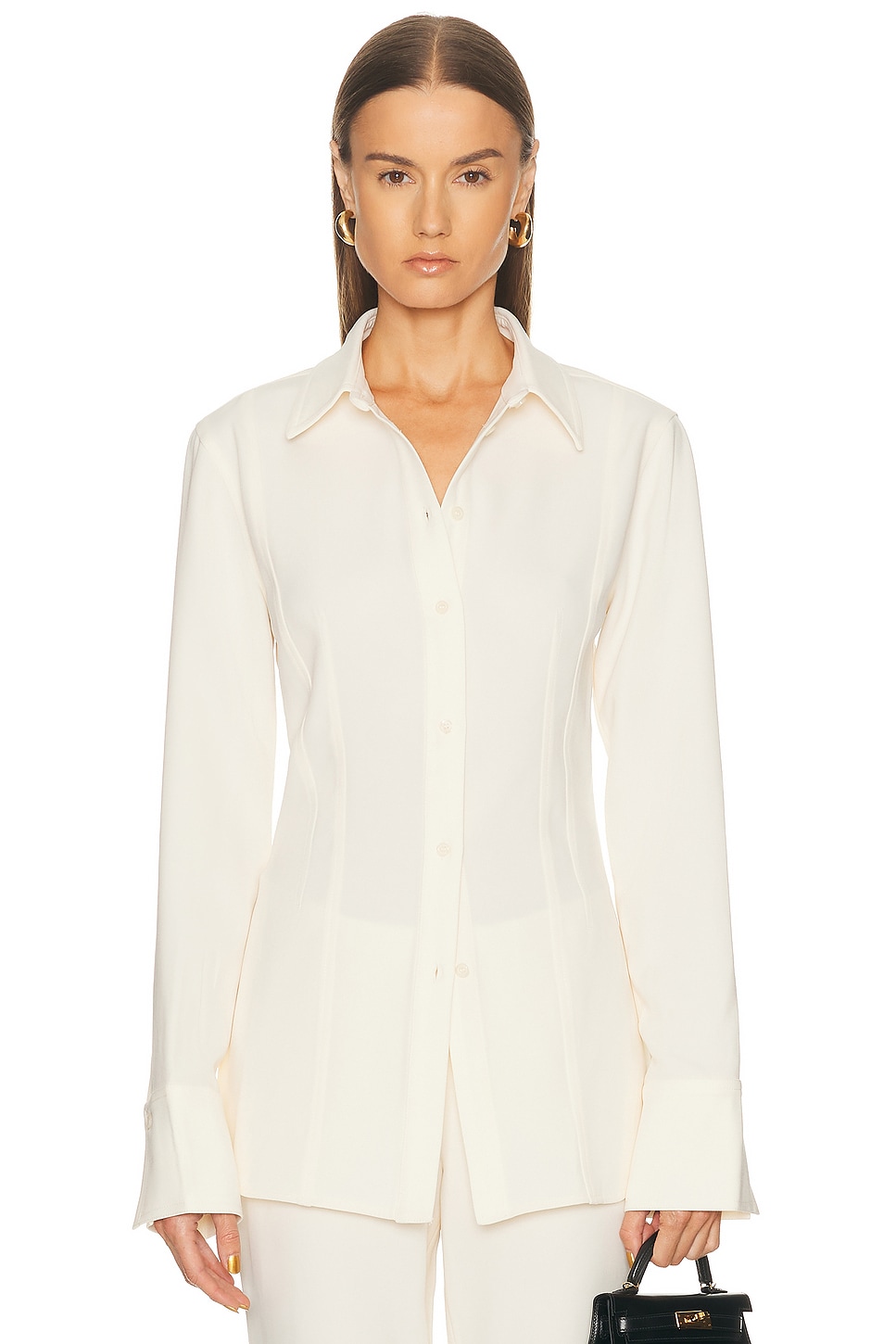 Eaves Lovise Polished Crepe Blouse In White