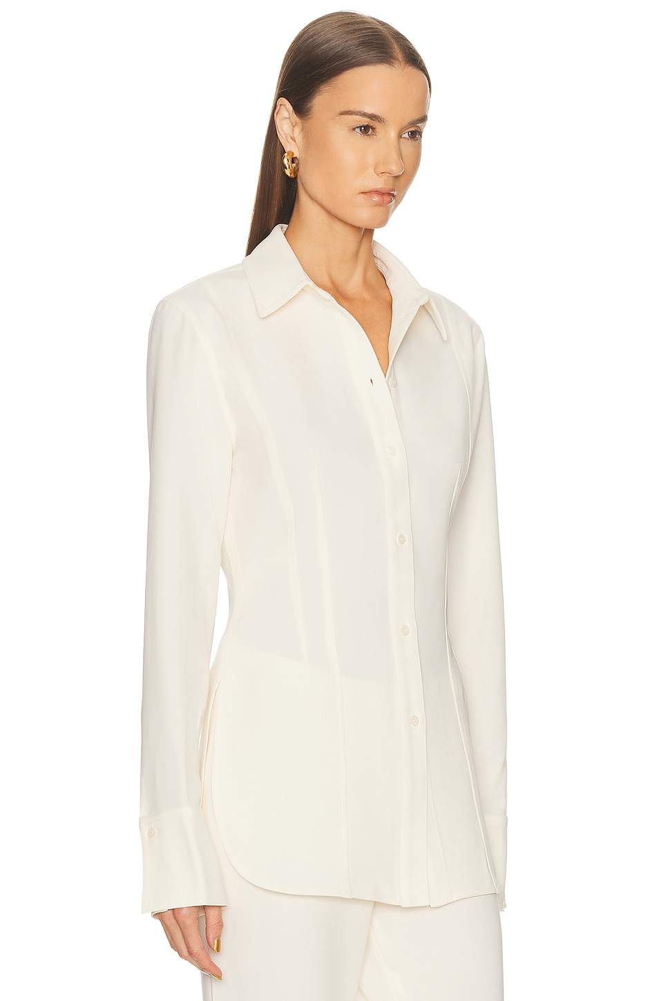 Eaves Lovise Polished Crepe Blouse In White