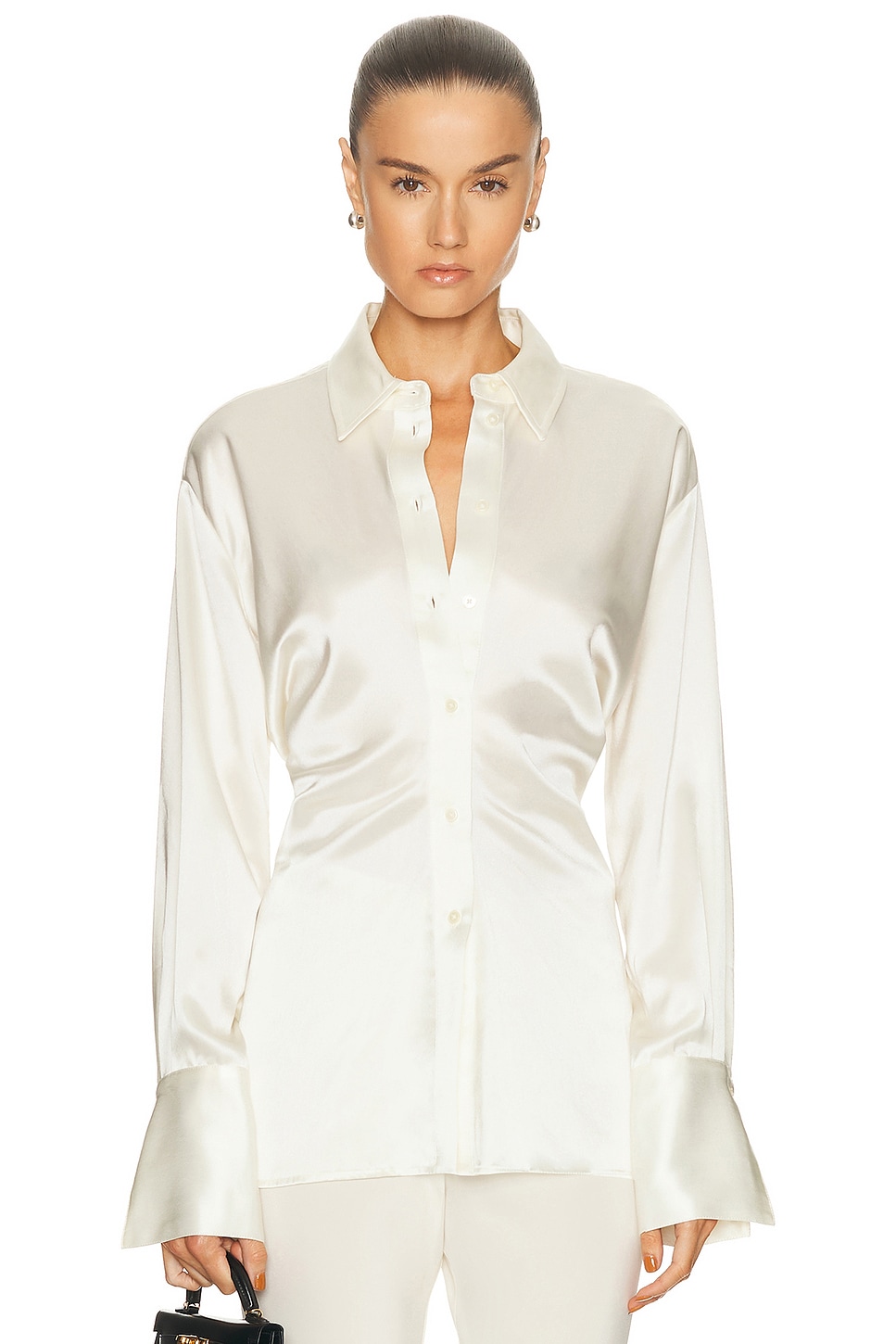 Image 1 of EAVES Sigrun Slouch Waist Blouse in Ivory