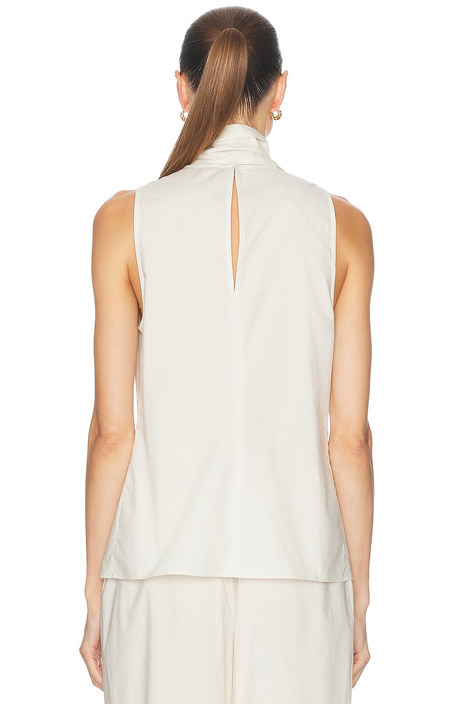 Image 4 of EAVES Noam Poplin Top in Chalk