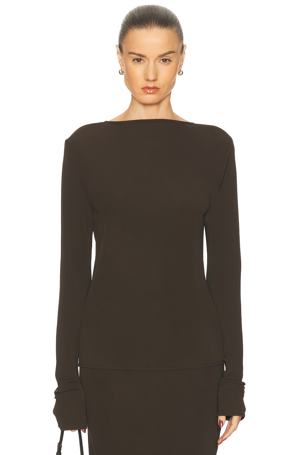 Image 2 of EAVES Lian Reversible Top in Dark Brown